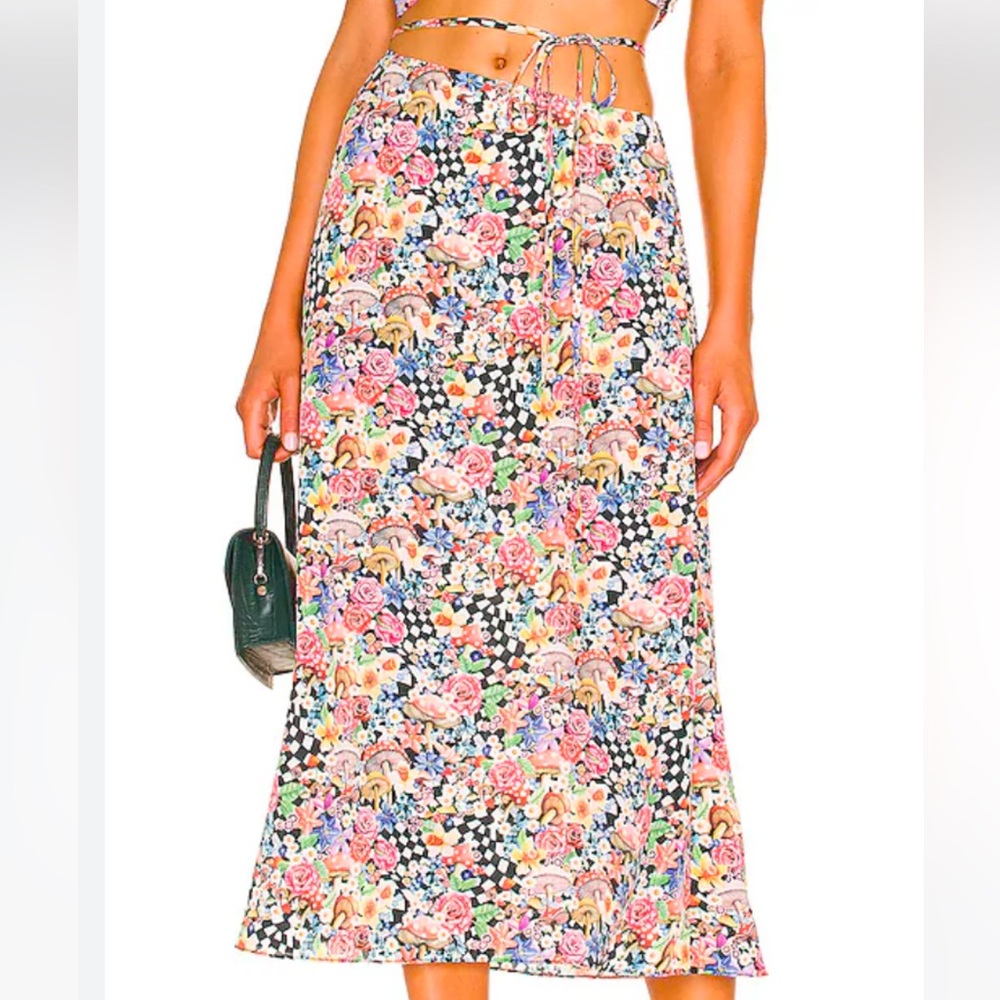 For Love & Lemons Deidre Midi Skirt
